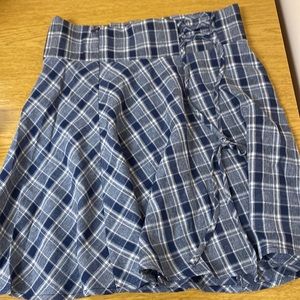 SHEIN NEVER WORN blue plaid skirt